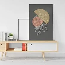 Hand drawn line with abstract shape Mid century scandinavian nordic style 60x40