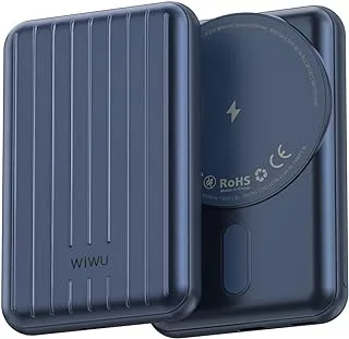 WIWU PP02 Trunk Series Magnatic Wireless Charging Power Bank 5000mAh, 22.5W supercharge, 15W wireless charging, Built-in-cable - Blue