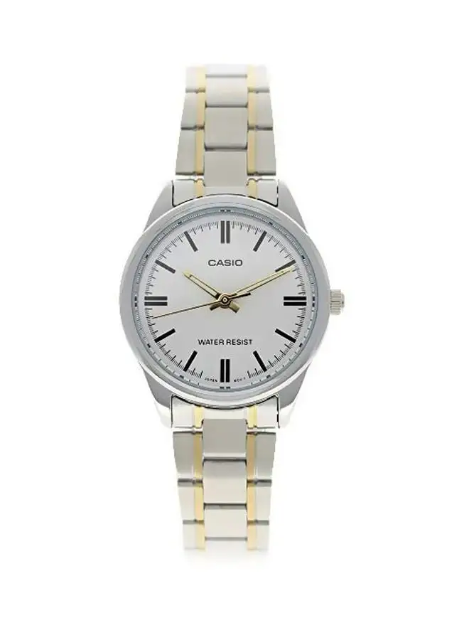 CASIO Women's Water Resistant Analog Watch LTP-V005SG-7AUDF - 30 mm - Silver/Gold