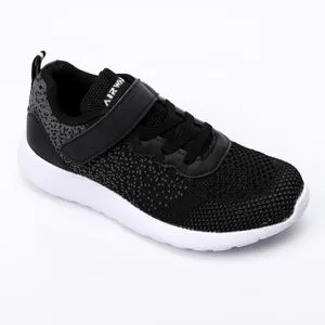 Air Walk Decorative Lace-up Canvas Boys Sneakers - Black & Grey