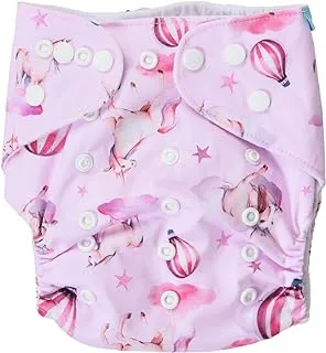 Mix&Max Microfiber Baby Washable Diapers Printed Horse For Girls-Pink