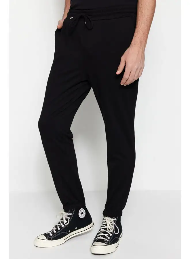 trendyol Black Men's Regular/Regular Fit Elastic Leg Sweatpants.