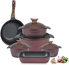 Neoklein Kitchen Cookware Set Round Healthy Non-Stick Granite 10 Puck Royal