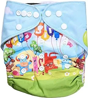 Mix&Max Waterproof Baby Washable Diapers Printed Shapes For Unisex-Multicolor