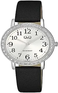 Q&Q WATCHES Q&Q Analog Ladies Watch with Leather Strap Black Q32B-004PY