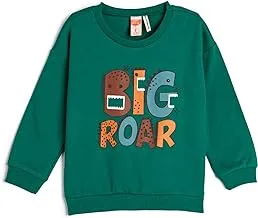 Koton Cotton Brushed Interior Printed Sweatshirt for 6/9 Months Babyboy, Green (774)