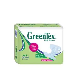 Green Tex Size Medium Adults Diapers - 20 Pc