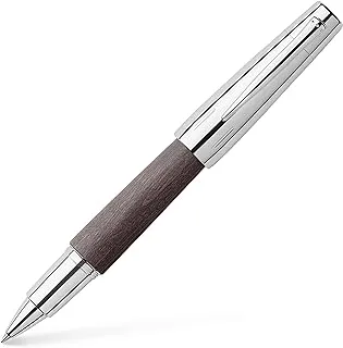 Faber-Castell e-motion wood rollerball, black, Barrel made of stained pear wood-Made in Germany