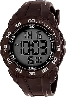 Q&Q Mens Large Digital Full-Size Chronograph Sport Watch Resin Band, Black, Chronograph,Digital