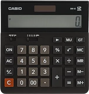 Casio DH-12-BK-W-DP 12 Digits Practical Calculator, Black