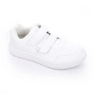 Air Walk Velcro Closure Boys Leather White Sneakers