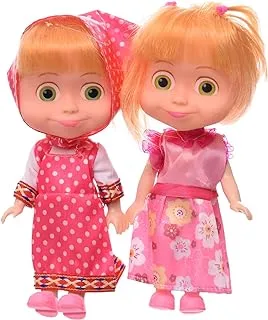 Generic Plastic Pretty Cute Little Dolls With Cartoon Character Design And Plaid Dresses Add More Fun And Entertaining For Girls Set Of 2 Pieces - Multi Color