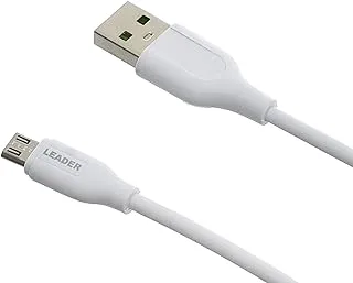 LEADER CL-003 كيبل شحن سريع من ميكرو إلى USB-A 100 سم وتيار 2.1 أمبير - أبيض