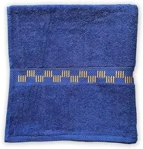 Ricrac R5000-731 Rafooda Embroidered Towel, 140 cm x 70 cm, Navy Blue