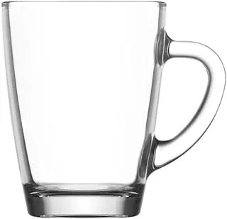 LAV VEGA Glass Mug with Hand / 300 cc- 10.25 Oz / 6 Pcs/Elegant design, Trusted Brand, Attractive shape of Tea, Latte, Cappuccino, Soft Drink, Sparkling Drink, Juices/High Quality Materials