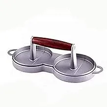 Double Burger Press For 2 Pieces With Wooden Handle - Multi Color