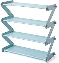 Simple and Small Shoe Rack - Z-Shaped Non-Woven Fabric Assembled for Placing Shoe Racks in Home Student Dormitories,Blue