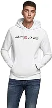 Jack & Jones Men's Corp Old Logo Hooded Sweatshirt, M - White