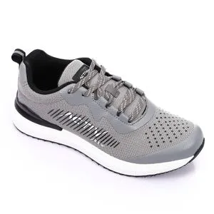 Activ Side Branded Lace Up Rubber Sole Grey Sneakers