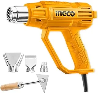 INGCO Heat Gun, 2000W Heavy Duty Hot Air Gun with 3 Nozzles and 1pcs Scraper, 480 ℃- 560℃ Heat Gun with Overload Protection for Crafts, Shrinking PVC, Stripping Paint