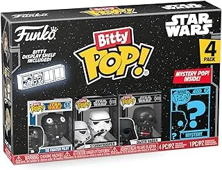 Funko Bitty Pop! Star Wars Mini Collectible Toys 4-Pack - Darth Vader, TIE Fighter Pilot, Stormtrooper & Mystery Chase Figure (Styles May Vary)