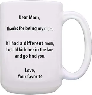 Fast Print Dear Mom Printed Mug - Black And White