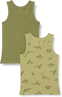 name it Boy's 2-Pack Sage Dino Sleeveless Tank-Top (pack of 2)