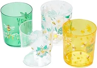 Matalan Tumblers 4-Piece Set, 7.5 cm x 12 cm Size, Multicolour