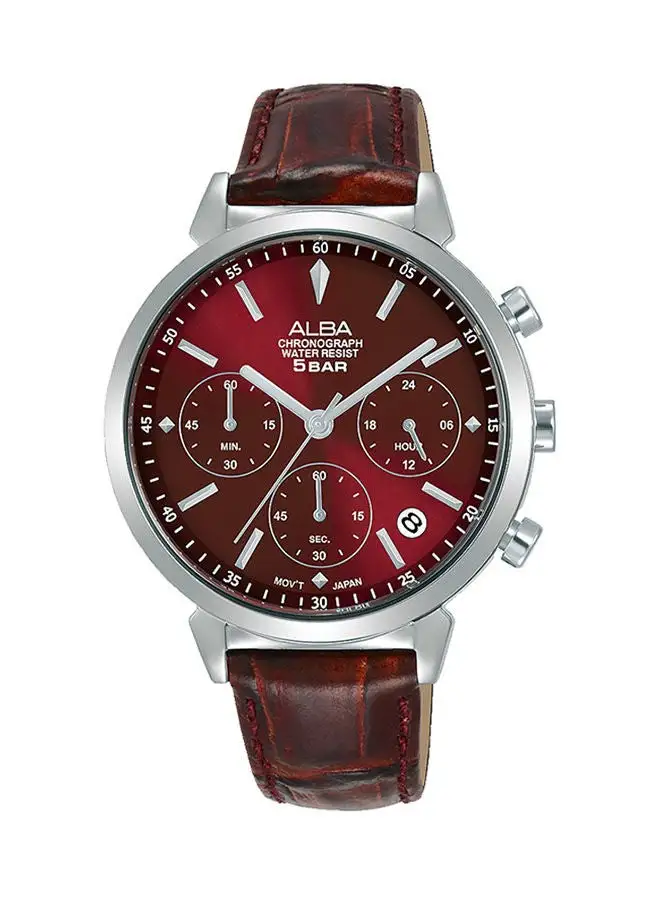 Alba Analog Leather Watch AT3H45X