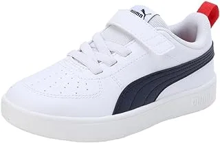 PUMA Boys/Unisex Puma Rickie AC+ PS Puma White-Peacoat Sportstyle Kids Sneakers