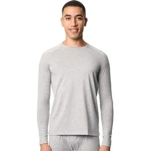 Red Cotton Men's Long Sleeve Cotton Undershirt -Grey