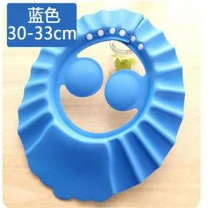 Children Waterproof Cap Safe Baby Shower Cap Kids Bath Visor Hat Adjustable Baby Shower Cap Protect Eyes Hair Support Blue