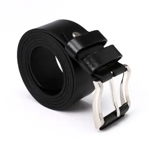 Activ Buckle Closure Black Leather Belt