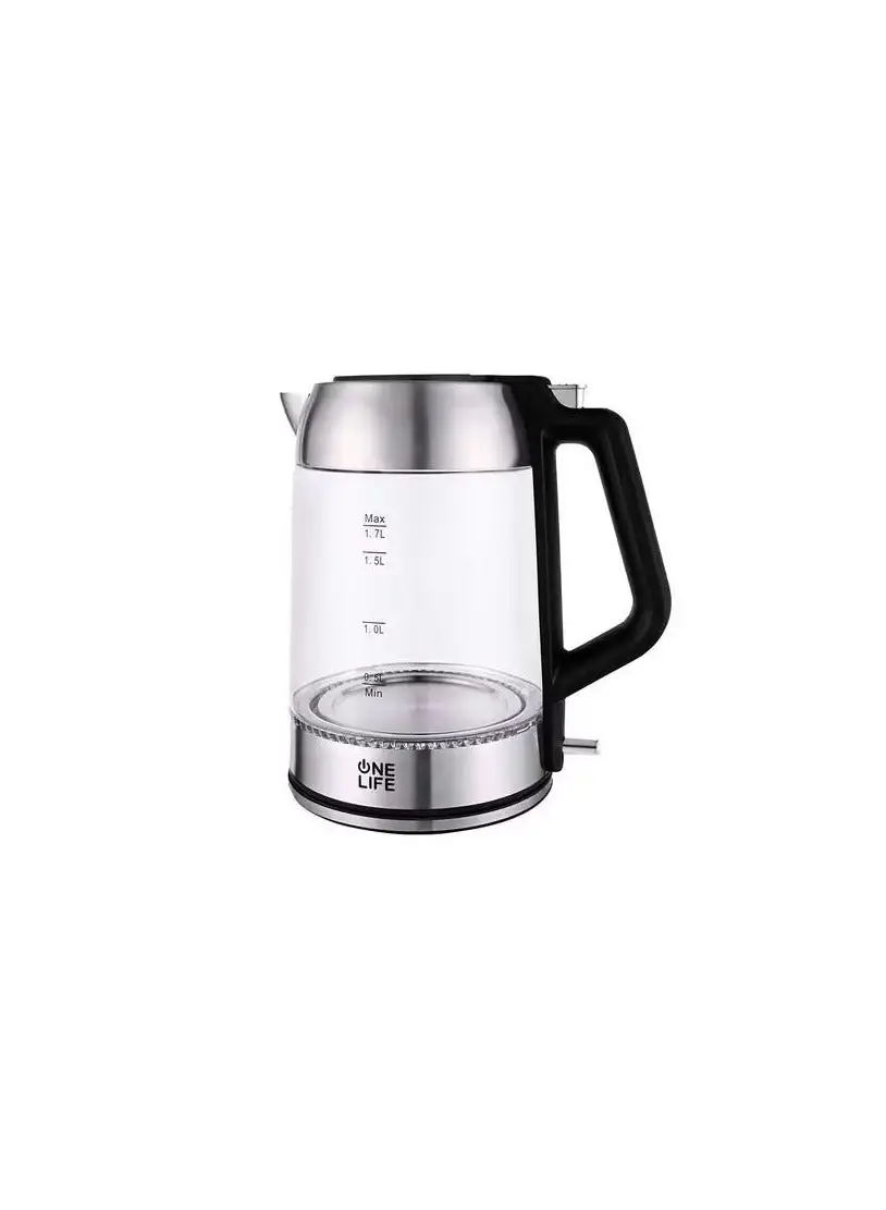 ONE LIFE Electric Kettle, 1.7 Liters, 1850W, Silver - EKC1805GS