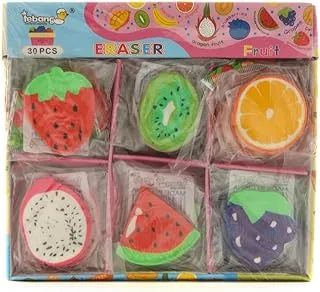 TB 13063-High Quality Soft Eraser Fruits Shape Assorted Color - Multi Color