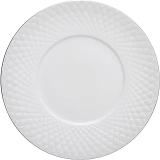 Tunisie Tu-3500127-Pl Set Of 6 Pieces Of Porcelain Brilio Dinner Plate 27Cm Platinum Rim Suitable For Home And Restaurants With Premium Durable Material - White