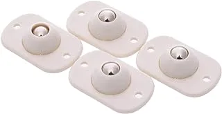 Generic Stainless Steel Self Adhesive Mini Swivel Casters Wheels With 360 Degree Rotation Pulley For Furniture And Various Storage Boxes Set Of 4 Pieces - White Silver