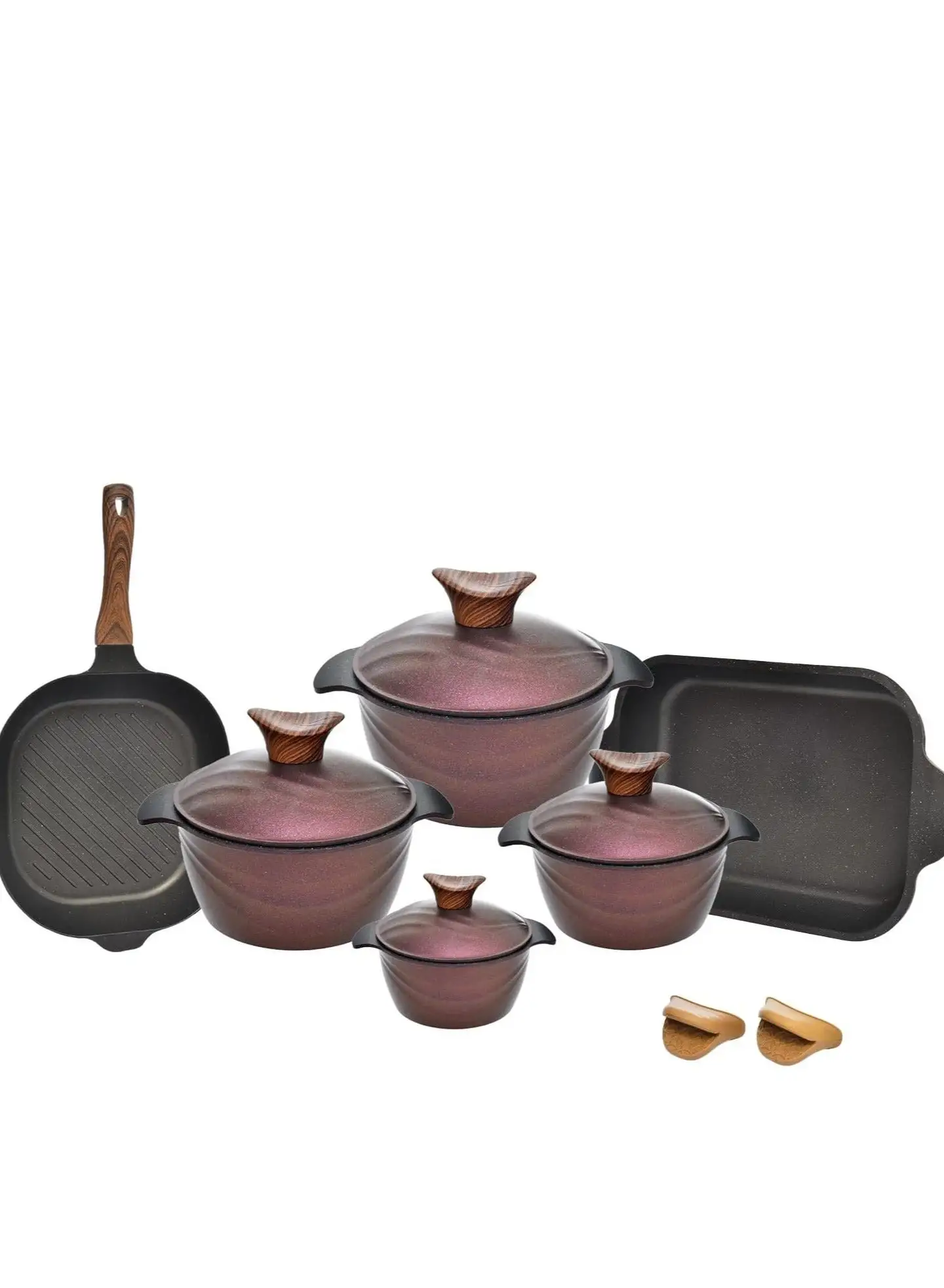 NeoKlein Grill 30 + Casserole 36 + 4 Nice Cooker lids + 4 Potato pot (18.20.24.30)