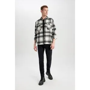 Defacto Man Relax Fit Woven Long Sleeve Shirt