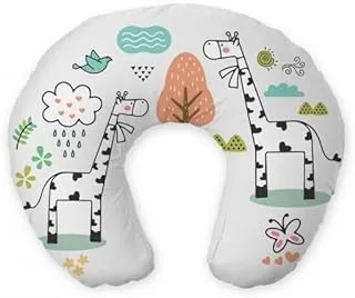 Mamas Gift Giraffe Print Feeding Pillow, White