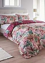 Matalan Reversible Jungle Print Duvet Set, Double Size, Pink