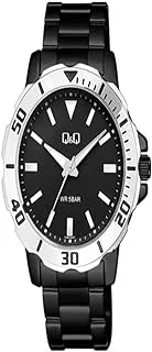 Q&Q WATCHES Q&Q Watch by Citizen Q43B-004PY Men Black Stainless Steel Strap