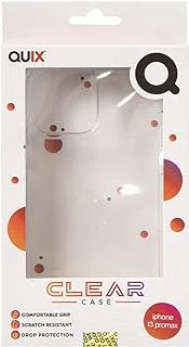 Quix iPhone 13 Pro Max Case, Transparent, Anti-Yellowing, Made of Heat-Resistant Polyurethane - Shock Absorption and Anti-Scratch - Airtight and does not allow dust to pass through - Supports magnetic