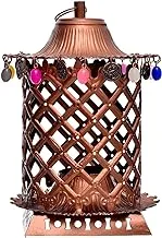 Elnada Oval beaded lantern Uniqe Design For Decorative Home, Patio Decor and Ramadan Celebrations - Gold