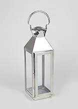 Matalan Stainless Steel Lantern, 40 cm x 14 cm x 13 cm Size, Silver