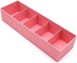 Elegent Multi-function 5 Grid Drawer Storage Box Storage Box Clothing Organizer Boxes Bins Plastic Bra Socks Underwear Ties (Pink)