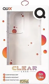 Quix Samsung s21 Ultra case, Transparent, Anti-Yellowing, Made of Heat-Resistant Polyurethane - Shock Absorption and Anti-Scratch - Airtight and does not allow dust to pass through