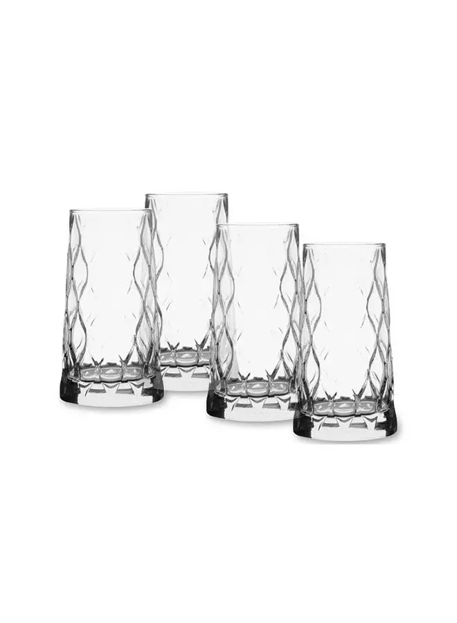 Pasabahce 4 Pieces Leafy Long Drink Set Clear