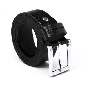 Activ Reptile Pattern Double Loop Leather Belt - Black