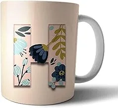 Ceramic H Letter Print Mug - Multi Color